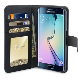 Black Samsung Galaxy S6Edge phone wallet